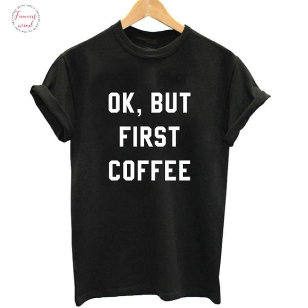 women harajuku t shirt casual o neck knitted t shirt short sleeve ok but first coffee printed, White
women harajuku t shirt casual o neck knitted t shirt short sleeve ok but first coffee printed, White