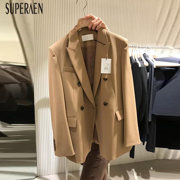 superaen korean style women suit jackets 2019 autumn new double-breasted ladies jackets solid color pocket women clothing, Black;brown
superaen korean style women suit jackets 2019 autumn new double-breasted ladies jackets solid color pocket women clothing, Black;brown