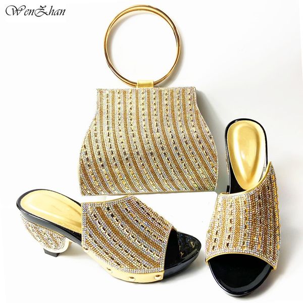 gold shoes and bag set african sets 2020latest italian shoe bag set decorated with rhinestone good quality 38-42 wenzhan 201-3, Black
gold shoes and bag set african sets 2020latest italian shoe bag set decorated with rhinestone good quality 38-42 wenzhan 201-3, Black