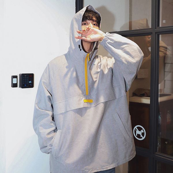 2019 autumn and winter men's new casual contrast color striped zipper hooded jacket men loose temperament trend cotton, Black;brown
2019 autumn and winter men's new casual contrast color striped zipper hooded jacket men loose temperament trend cotton, Black;brown