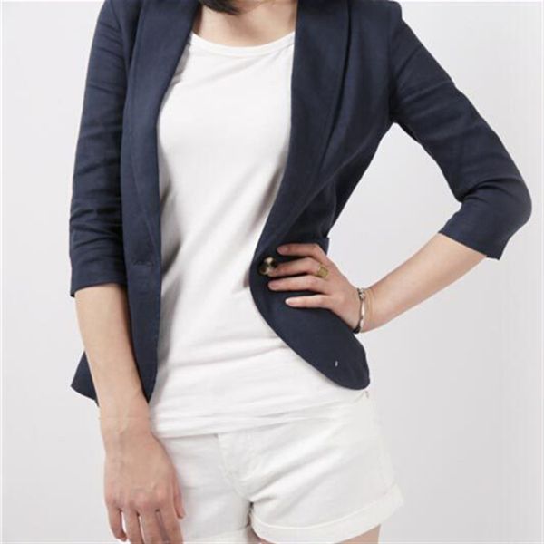 casual fashion solid women blazer notched slim three quarter sleeve office jacket cotton short slim blazers suit cardigans, White;black
casual fashion solid women blazer notched slim three quarter sleeve office jacket cotton short slim blazers suit cardigans, White;black