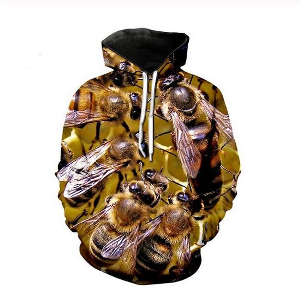 new fashion cool sweatshirt hoodies men women 3d print animal bee fashion style streetwear long sleeve clothes tz023, Black 
new fashion cool sweatshirt hoodies men women 3d print animal bee fashion style streetwear long sleeve clothes tz023, Black