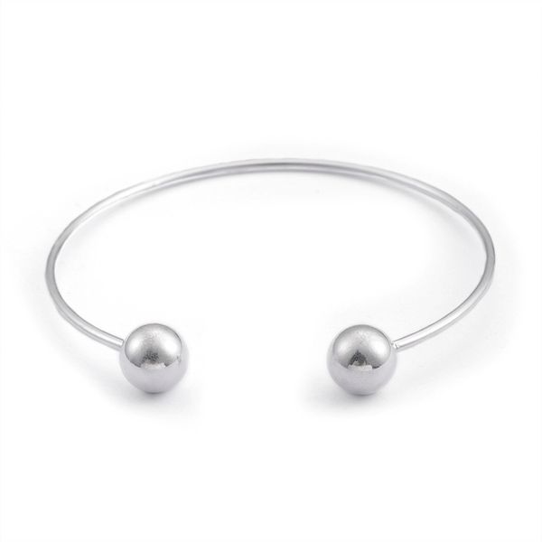 fashion simple bangles stainless steel cuff bracelets jewelry for women, Black