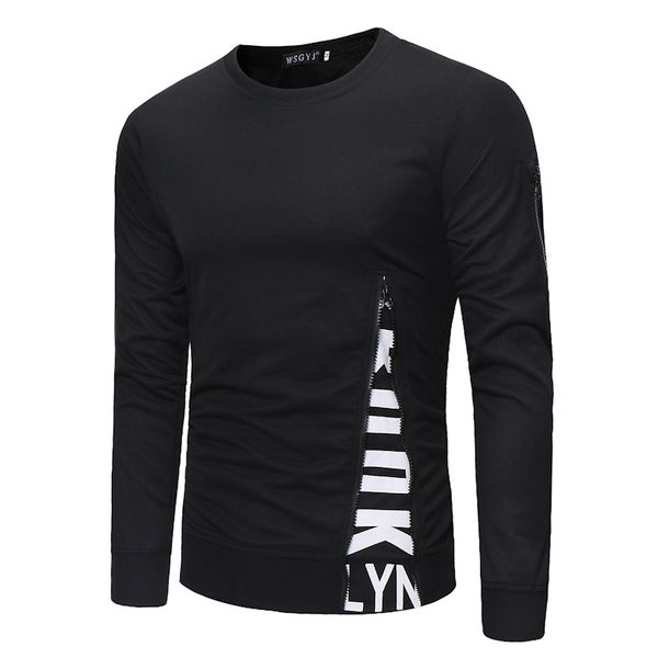 2019 hip hop summer new long-sleeved men's stitching personality european and american style round neck t-shirt, White;black
2019 hip hop summer new long-sleeved men's stitching personality european and american style round neck t-shirt, White;black