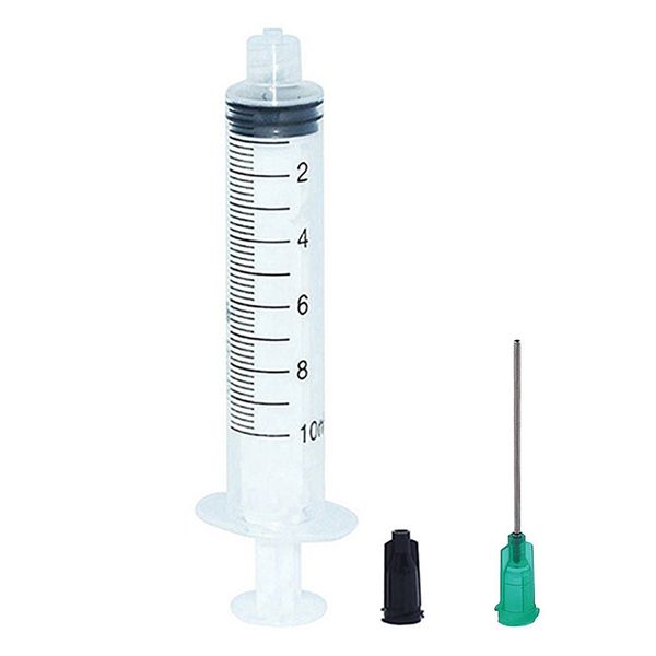 Syringes 10ml 18g Green 1.5inch Tips Amp Caps Dispense 6000 Adhesive Glue Pack Of 10