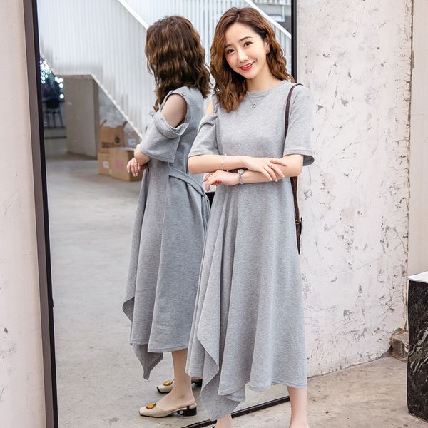 966# grey cotton maternity dress summer casual a line big irregular bottoms clothes for pregnant women ties waist slim pregnancy, White
966# grey cotton maternity dress summer casual a line big irregular bottoms clothes for pregnant women ties waist slim pregnancy, White
