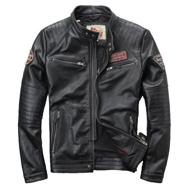 2019 black men slim fit motorcycle leather jacket plus size xxxl genuine cowhide russian spring biker's leather coat
2019 black men slim fit motorcycle leather jacket plus size xxxl genuine cowhide russian spring biker's leather coat