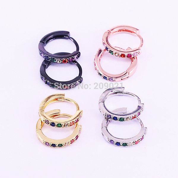 new fashion 10pairs metal copper paved rainbow cz round charm hoop earrings for women girls j190629, Golden;silver
new fashion 10pairs metal copper paved rainbow cz round charm hoop earrings for women girls j190629, Golden;silver