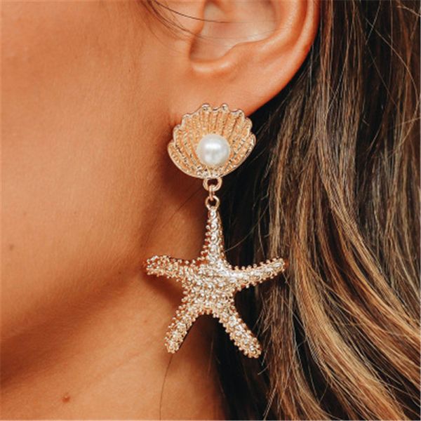 2019 beach ocean pearl shell starfish gold dangle earrings for women latest fashion long drop earring statement earring l4d173, Silver
2019 beach ocean pearl shell starfish gold dangle earrings for women latest fashion long drop earring statement earring l4d173, Silver