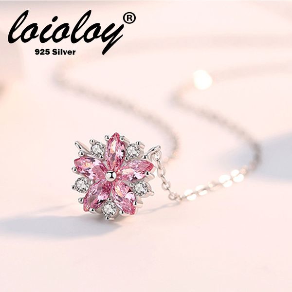loioloy jewelry delicate 925 sterling silver sweet pink crystal cherry blossom flower pendant necklace for women female
loioloy jewelry delicate 925 sterling silver sweet pink crystal cherry blossom flower pendant necklace for women female