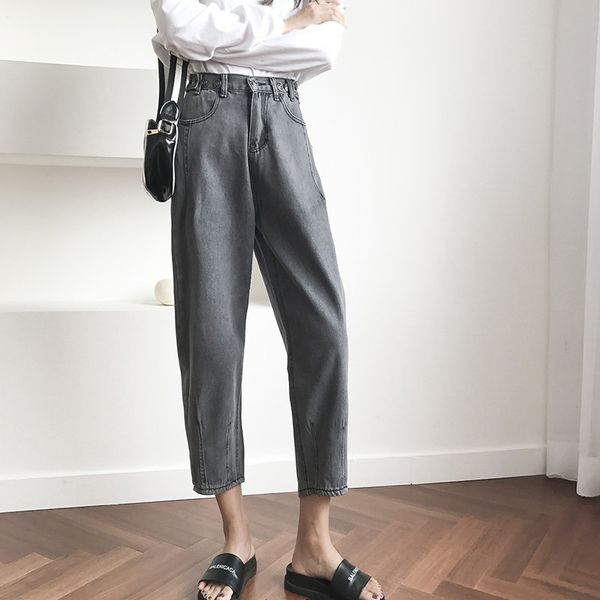 hzirip smoke-gray high waist slender jeans new plus size pockets straight loose streetwear casual denim jeans harem trousers, Blue
hzirip smoke-gray high waist slender jeans new plus size pockets straight loose streetwear casual denim jeans harem trousers, Blue