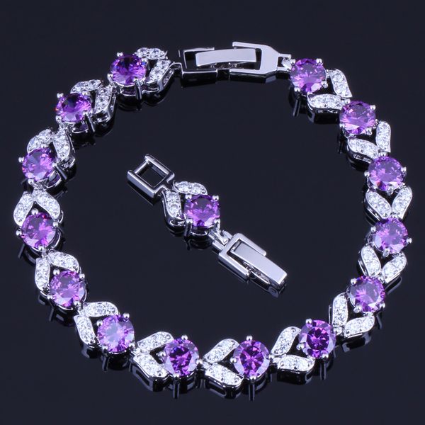 marvelous round purple cubic zirconia white cz 925 sterling silver link chain bracelet 18cm 20cm for women v0043, Black
marvelous round purple cubic zirconia white cz 925 sterling silver link chain bracelet 18cm 20cm for women v0043, Black