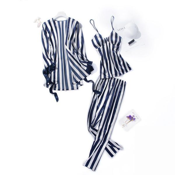 v-neck nightgown homewear female 3pcs sleep set casual silky satin robe set exquisite striped sleepwear nightwear, Black;red
v-neck nightgown homewear female 3pcs sleep set casual silky satin robe set exquisite striped sleepwear nightwear, Black;red
