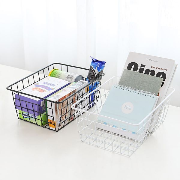 white black metal iron rectangle storage basket office sundries cosmetics organizer basket for table desktop
white black metal iron rectangle storage basket office sundries cosmetics organizer basket for table desktop
