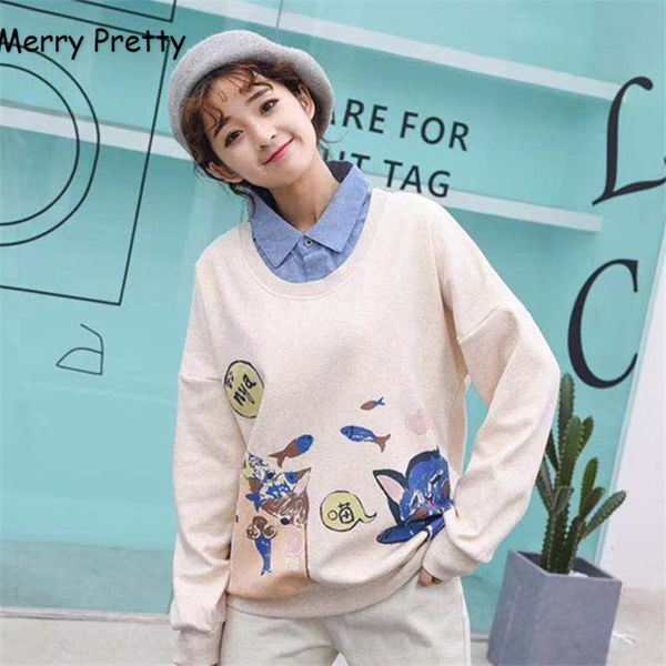 merry pretty women cartoon print turndown collar hoodies winter long sleeve patchwork fake 2 pieces sweatshirts preppy pullovers, Black
merry pretty women cartoon print turndown collar hoodies winter long sleeve patchwork fake 2 pieces sweatshirts preppy pullovers, Black