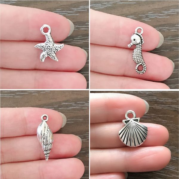 new diy jewelry charm antique silver tone ocean beach seahorse conch seashell starfish charm for bracelets necklace earrings zipper pull, Bronze;silver
new diy jewelry charm antique silver tone ocean beach seahorse conch seashell starfish charm for bracelets necklace earrings zipper pull, Bronze;silver