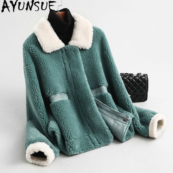 women's fur & faux ayunsue real coat female lamb korean jacket winter women wool coats and jackets clothes 2021 my3576, Black
women's fur & faux ayunsue real coat female lamb korean jacket winter women wool coats and jackets clothes 2021 my3576, Black