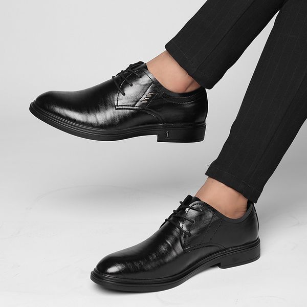 new 2019 men formal shoes leather business casual shoes men dress office round toe shoes male breathable oxfords, Black
new 2019 men formal shoes leather business casual shoes men dress office round toe shoes male breathable oxfords, Black