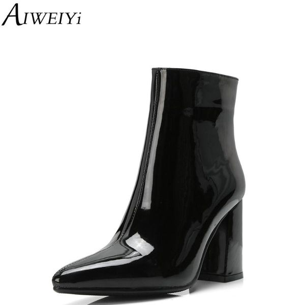 aiweiyi gold silver ankle boots for women pointed toe thick heel high heels shoes woman fur warm winter boots botas, Black
aiweiyi gold silver ankle boots for women pointed toe thick heel high heels shoes woman fur warm winter boots botas, Black