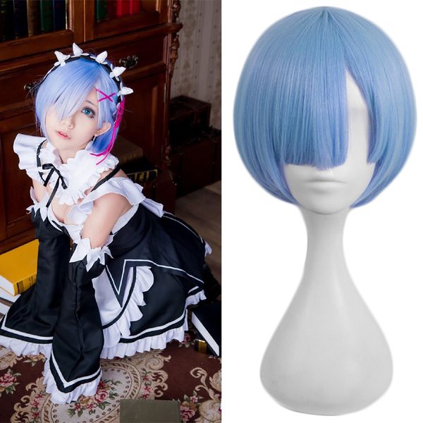 dianqi blue color rem cosplay wigs or pink color ram cosplay wigs short synthetic anime for women, Black
dianqi blue color rem cosplay wigs or pink color ram cosplay wigs short synthetic anime for women, Black