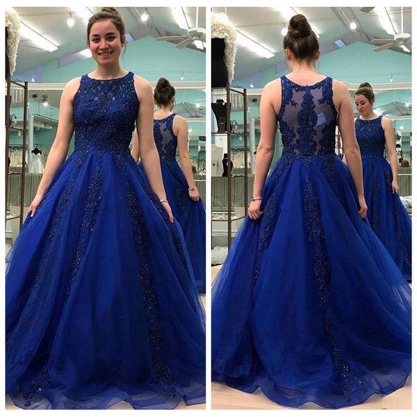 2021 sheer jewel lace appliques a-line prom dresses beading sequins long tulle formal women evening party gowns sleeveless tulle vestidos, Black
2021 sheer jewel lace appliques a-line prom dresses beading sequins long tulle formal women evening party gowns sleeveless tulle vestidos, Black
