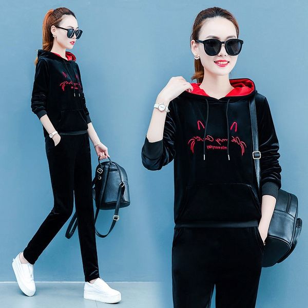 2019 new spring women sportswear tracksuit velvet hoodies sweatshirt+pant running jogger fitness casual gym set sport suit 2pcs, Black;blue
2019 new spring women sportswear tracksuit velvet hoodies sweatshirt+pant running jogger fitness casual gym set sport suit 2pcs, Black;blue