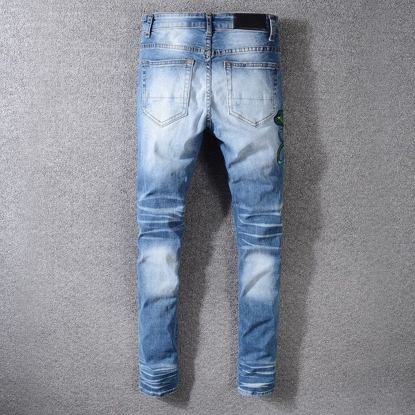 mens new style embroidery distressed patches pants hip hop skinny blue denim jeans hole slim trousers
mens new style embroidery distressed patches pants hip hop skinny blue denim jeans hole slim trousers