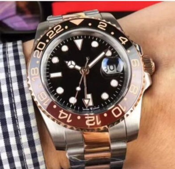new rose gold gmt2 listed v3 version batman mens watch automatic movement ceramic rotating bezel sapphire glass steel strap wristwatch 1235, Slivery;brown
new rose gold gmt2 listed v3 version batman mens watch automatic movement ceramic rotating bezel sapphire glass steel strap wristwatch 1235, Slivery;brown