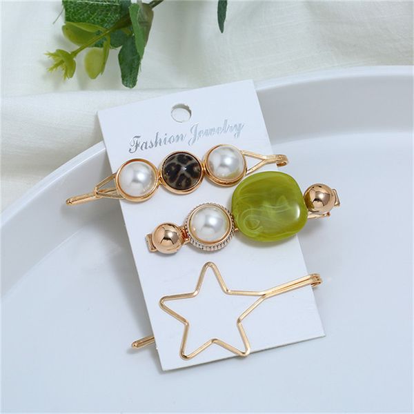 3pcs set simple creative star hair clip for women with inlay faux pearl resin gem design female side clip bangs haarclip, Golden;white
3pcs set simple creative star hair clip for women with inlay faux pearl resin gem design female side clip bangs haarclip, Golden;white