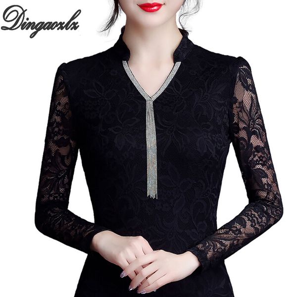 dingaozlz -4xl elegant v neck collar women lace shirt new fashion long sleeve tassel black plus size hollow out blouse, White
dingaozlz -4xl elegant v neck collar women lace shirt new fashion long sleeve tassel black plus size hollow out blouse, White