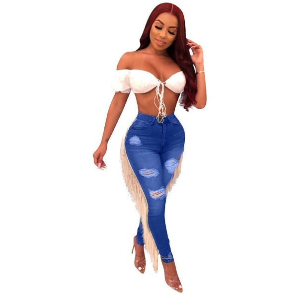 2019 women summer autumn hole high waist casual jacket for man pencil jeans tassel side splice denim shorts fashion pants, Blue
2019 women summer autumn hole high waist casual jacket for man pencil jeans tassel side splice denim shorts fashion pants, Blue