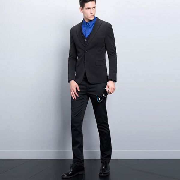 simply style groom wedding tuxedos black peaked lapel mens pants suits 2 piece formal wear jackets, Black;gray
simply style groom wedding tuxedos black peaked lapel mens pants suits 2 piece formal wear jackets, Black;gray