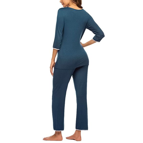 women maternity 3/4 long sleeve nursing sleepwear breastfeeding clothes t-shirt +pants pajamas set suit for pregnant #sh, White
women maternity 3/4 long sleeve nursing sleepwear breastfeeding clothes t-shirt +pants pajamas set suit for pregnant #sh, White