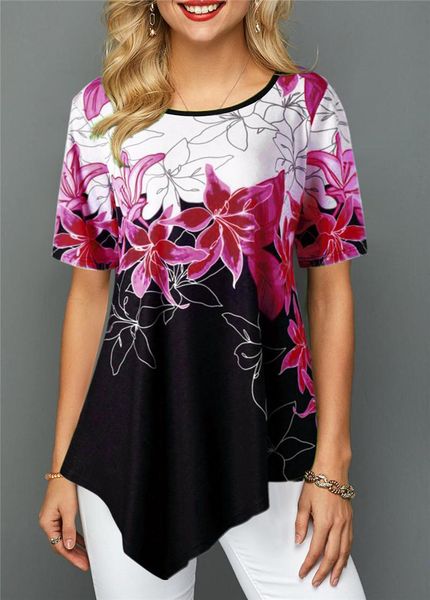 flora printed дизайнер женская tshirrts мода коротким рукавом лето tops casual irrefular хем женщин футболки, White
flora printed дизайнер женская tshirrts мода коротким рукавом лето tops casual irrefular хем женщин футболки, White