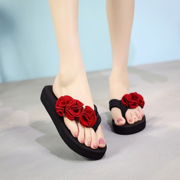 women slippers summer flower clip toe flip flops woman casual shoes wedges female beach non-slip beach shoes, Black
women slippers summer flower clip toe flip flops woman casual shoes wedges female beach non-slip beach shoes, Black
