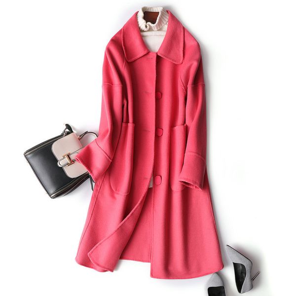 autumn 100% wool coat alpaca warm winter coat women long wool office lady slim female solid color overcoat, Black
autumn 100% wool coat alpaca warm winter coat women long wool office lady slim female solid color overcoat, Black