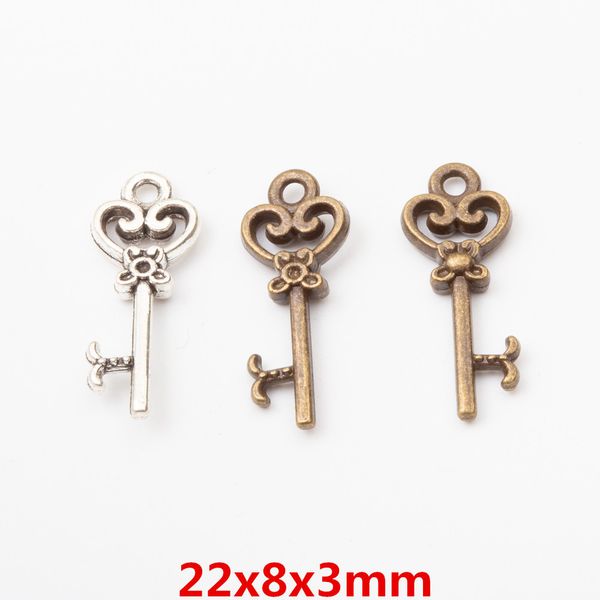 100pcs 22*8mm vintage silver gold small decorative key charms antique bronze metal key pendants for bracelet earring diy jewelry, Bronze;silver
100pcs 22*8mm vintage silver gold small decorative key charms antique bronze metal key pendants for bracelet earring diy jewelry, Bronze;silver