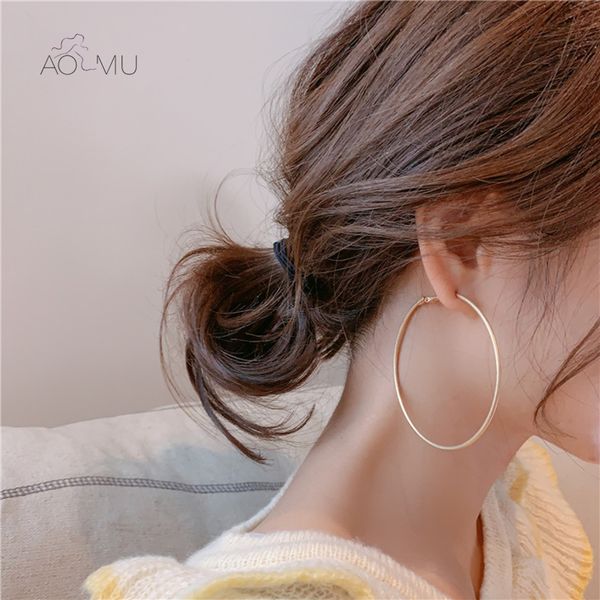 aomu s925 sterling silver pin geometric simple gold matte metal big hoop earrings for women girl party girl jewelry accessories, Golden;silver
aomu s925 sterling silver pin geometric simple gold matte metal big hoop earrings for women girl party girl jewelry accessories, Golden;silver