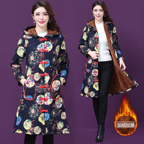 winter new style elegant by age mid-length hooded cotton linen printing plus velvet warm middle-aged women dress cotton coat tre, Blue;black
winter new style elegant by age mid-length hooded cotton linen printing plus velvet warm middle-aged women dress cotton coat tre, Blue;black