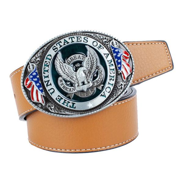 the united state of american flag belt buckle patriotic soaring eagle cowboy mens leather belt waistband, Black;brown
the united state of american flag belt buckle patriotic soaring eagle cowboy mens leather belt waistband, Black;brown