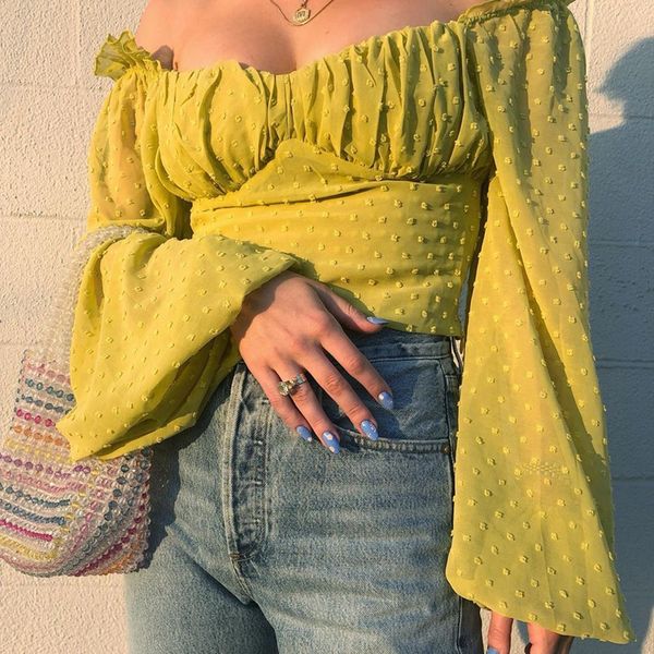 2019 women spring solid slim fitted blouses white frill detail lantern sleeve dot jacquard sweetheart boho blouse
2019 women spring solid slim fitted blouses white frill detail lantern sleeve dot jacquard sweetheart boho blouse