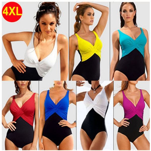 new year's large size lady's one-piece new year's large size lady's one-piece swimsuit swimsuit, White;black