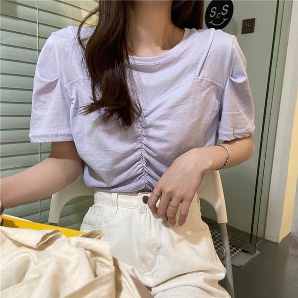 fake short-sleeved pants and trousers sweet potato loose two-piece t-shirt female summer purple all-match average size short with pants, White
fake short-sleeved pants and trousers sweet potato loose two-piece t-shirt female summer purple all-match average size short with pants, White