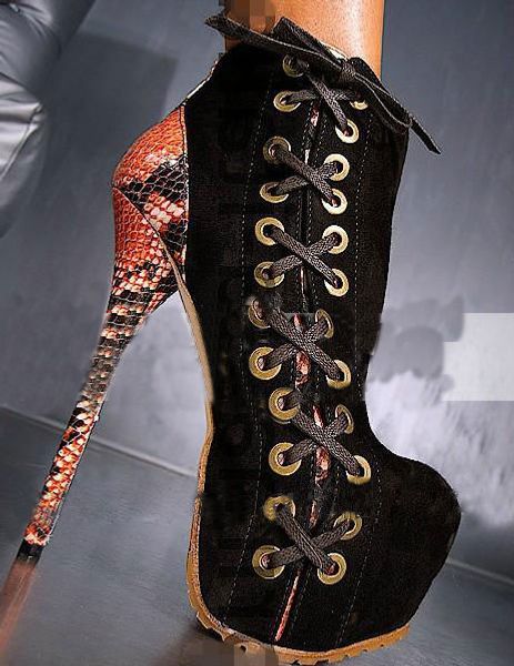 6cm platform ankle boot zapatos mujer snakeskin cross-tie super high heel 16cm black runway stage shoes women
6cm platform ankle boot zapatos mujer snakeskin cross-tie super high heel 16cm black runway stage shoes women