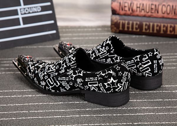 printing leather men shoes fashion sequined mens dress shoes pointed toe for men party, Black
printing leather men shoes fashion sequined mens dress shoes pointed toe for men party, Black