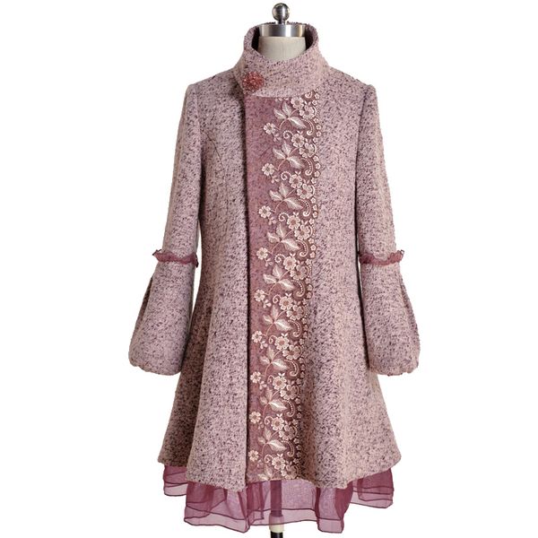 fashion women covered button woolen coat autumn winter warm lace overcoat female wool jacket robe outerwear manteau femme parka, Black
fashion women covered button woolen coat autumn winter warm lace overcoat female wool jacket robe outerwear manteau femme parka, Black