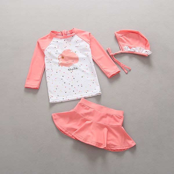 export to korea girls swimwear children bathing suit two pieces long sleeve rashguard+ skirt trunks+swim cap baby girl swimsuits
export to korea girls swimwear children bathing suit two pieces long sleeve rashguard+ skirt trunks+swim cap baby girl swimsuits