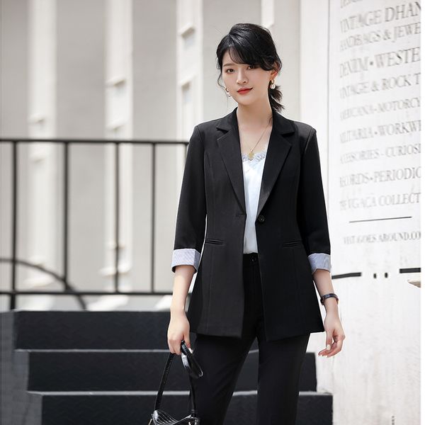 spring and autumn coloured three-quarter female blazer women mujer women's jacket women blazers and jackets coat, White;black
spring and autumn coloured three-quarter female blazer women mujer women's jacket women blazers and jackets coat, White;black