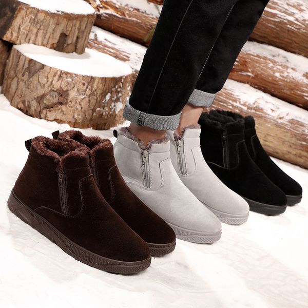 new men's warm snow boots are now popular new men's zipper plus velvet men's boots boots, Black
new men's warm snow boots are now popular new men's zipper plus velvet men's boots boots, Black