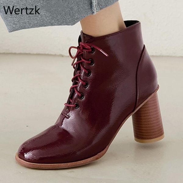 plus size 43 ankle boots for women high heels motorcycle boots fashion patent leather lace-up red black ladies shoes a258
plus size 43 ankle boots for women high heels motorcycle boots fashion patent leather lace-up red black ladies shoes a258